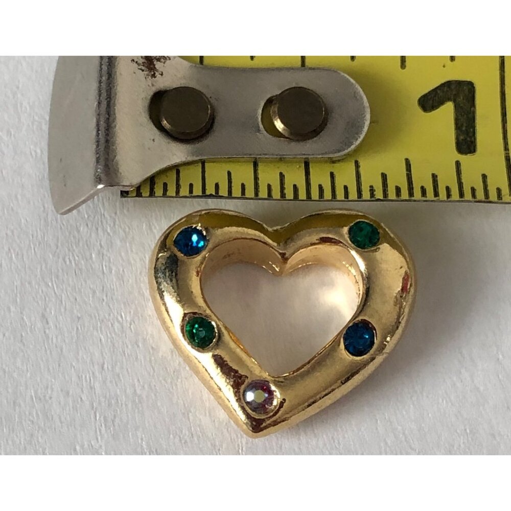 24PCS High Quality Gold Plated Heart Charm with Crystals Bulk for Jewelry Making